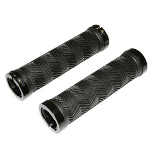 141872-paire-de-poignees-city-vtt-chevrons-avec-double-collier-newton-noir-130-mm