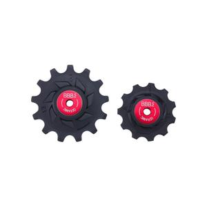 bdp-18-noir-rouge-galet-de-derailleur-bbb-cycling-rollerboys-shim-grx-noir-rouge-11-13t