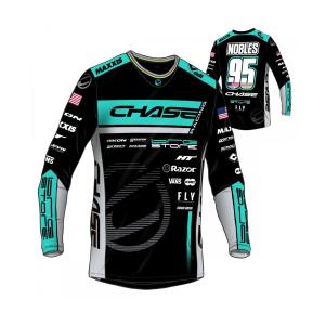 chajers291-maillot-manches-longues-enfant-chase-team-barry-nobles-replica-2024-noir-turquoise