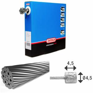 6472rvs-shim-box-cables-de-transmission-1x19-fils-inox-o1-1mm-avec-tete-n-o4-5x4-elvedes-x100-argente-2250-mm