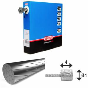 6472rvs-slick-box-cables-de-transmission-1x19-fils-inox-slick-o1-1mm-avec-tete-n-elvedes-x100-argente-2250-mm