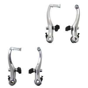 12074-2-paires-etrier-de-frein-vtt-city-en-aluminium-compatible-garde-boue-p2r-v-brake-argente-110-mm