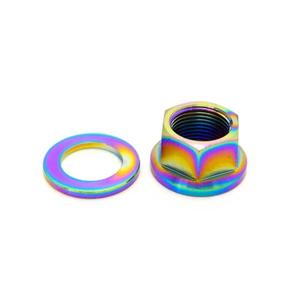 tlc0027-ecrou-avec-entretoise-pour-axe-tlc-bikes-titanium-rainbow-14-mm